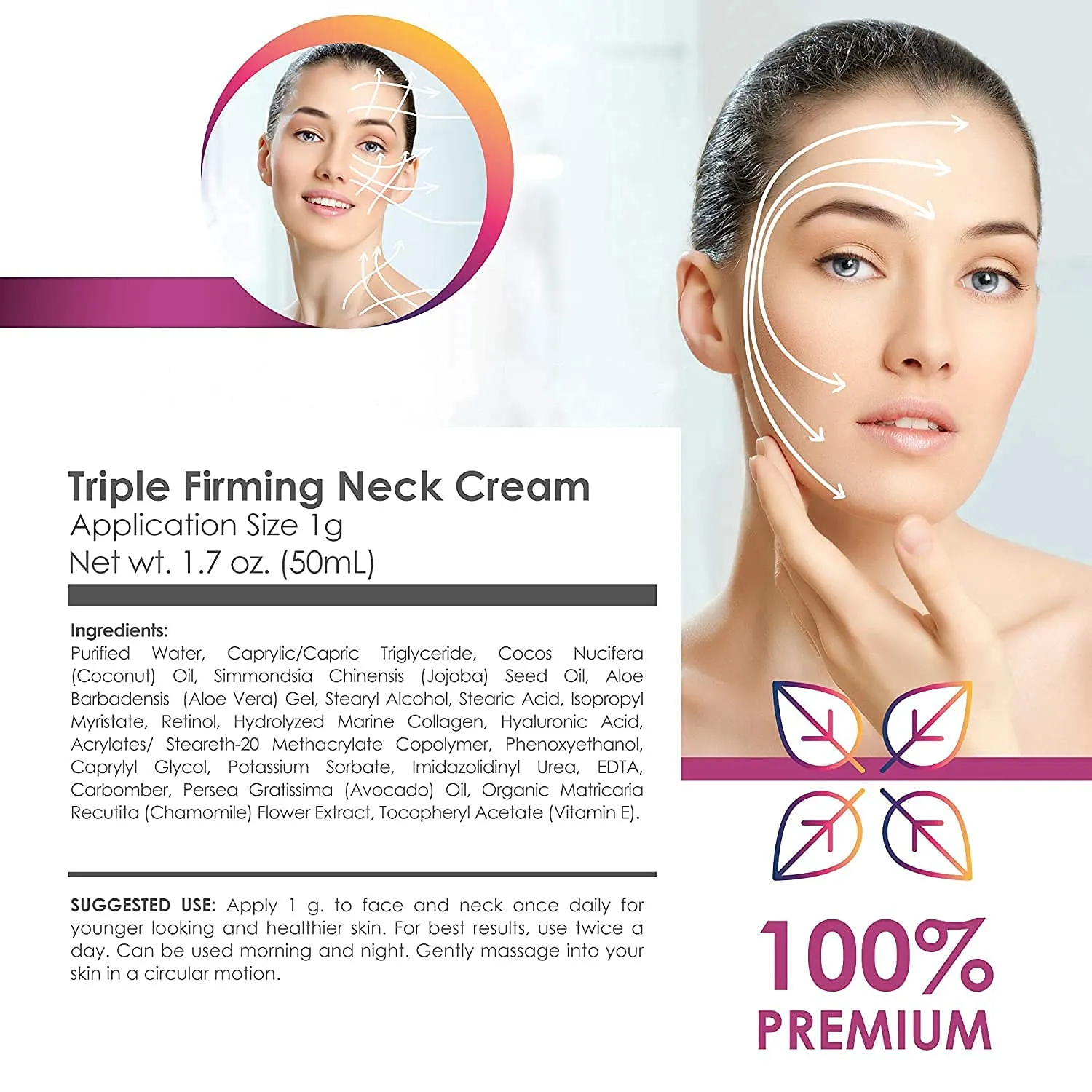 ACTIVSCIENCE Neck Firming Cream, Anti Aging Moisturizer for Neck & Décolleté, Double Chin Reducer, Skin Tightening Cream 1.7 fl oz.