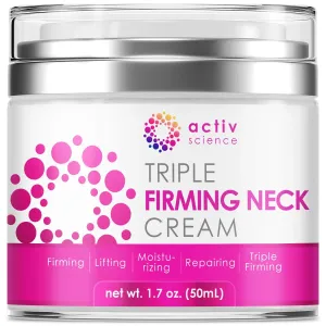 ACTIVSCIENCE Neck Firming Cream, Anti Aging Moisturizer for Neck & Décolleté, Double Chin Reducer, Skin Tightening Cream 1.7 fl oz.