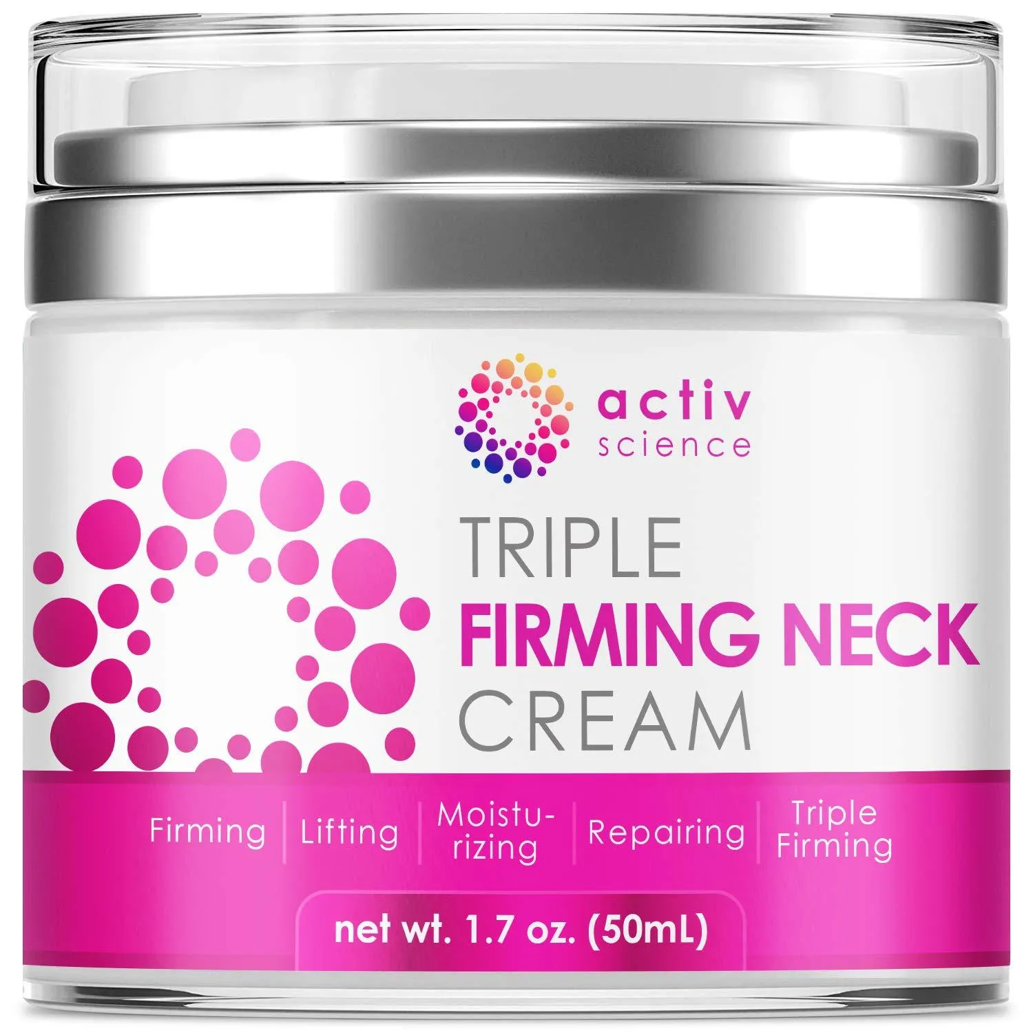 ACTIVSCIENCE Neck Firming Cream, Anti Aging Moisturizer for Neck & Décolleté, Double Chin Reducer, Skin Tightening Cream 1.7 fl oz.
