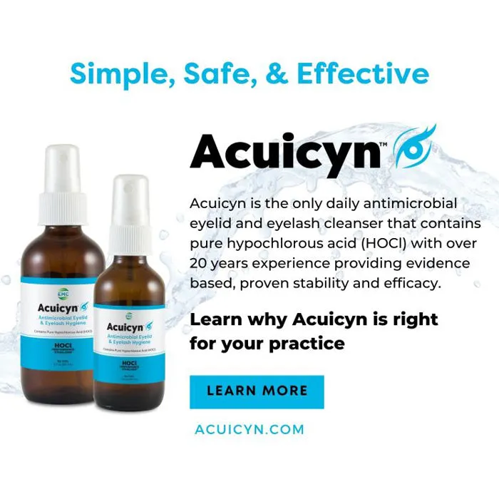 Acuicyn Antimicrobial Eyelid & Eyelash Hygiene with Pure Hypochlorous Acid (HOCl) 0.01%