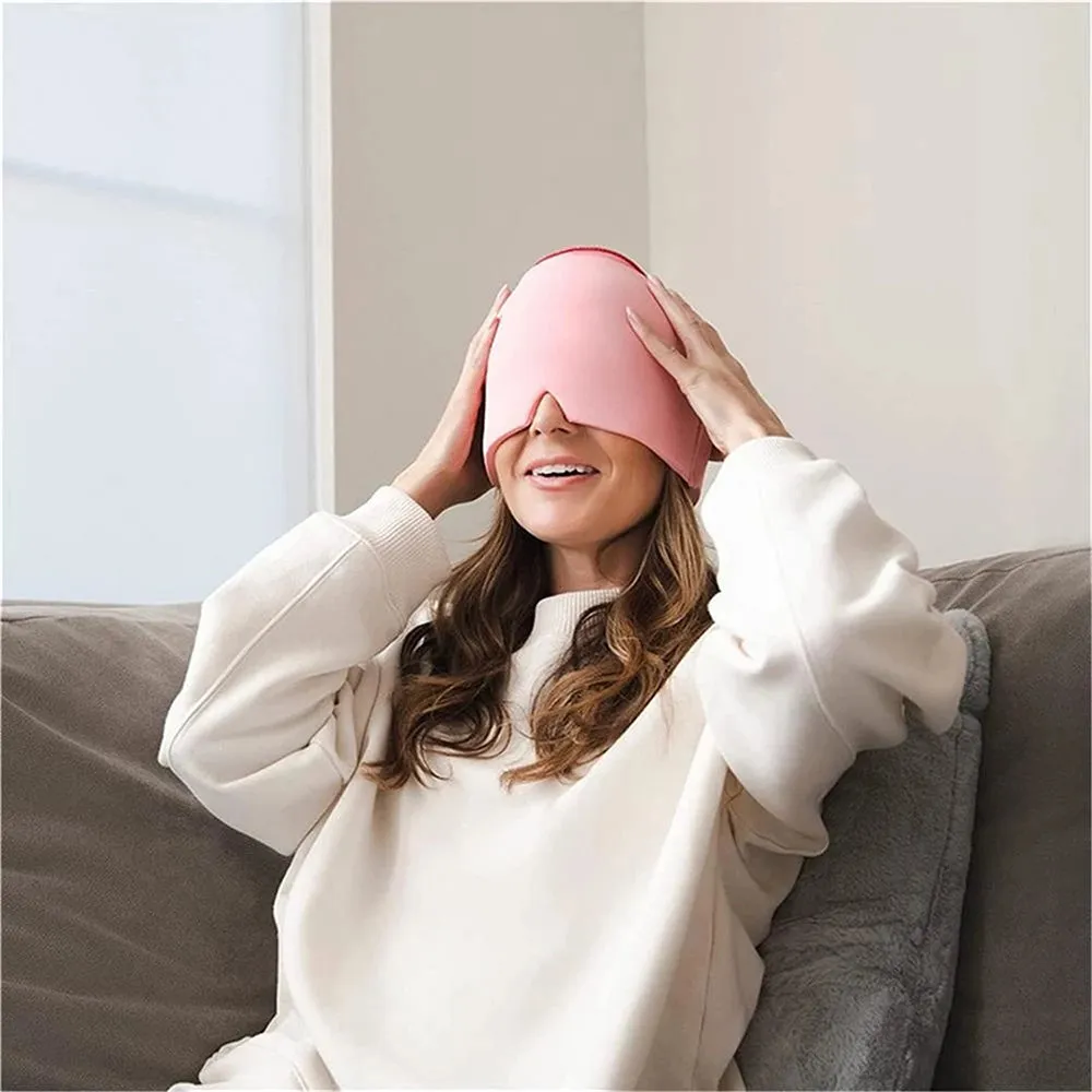 Adjustable Hot Cold Compress Gel Migraine Relief Cap Pink