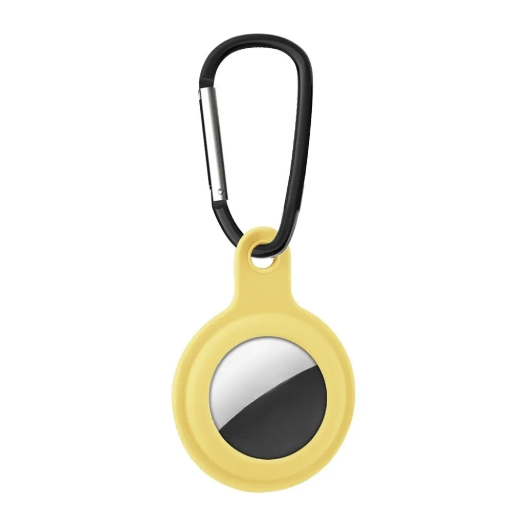 AirTags soft silicone cover with hook - Yellow