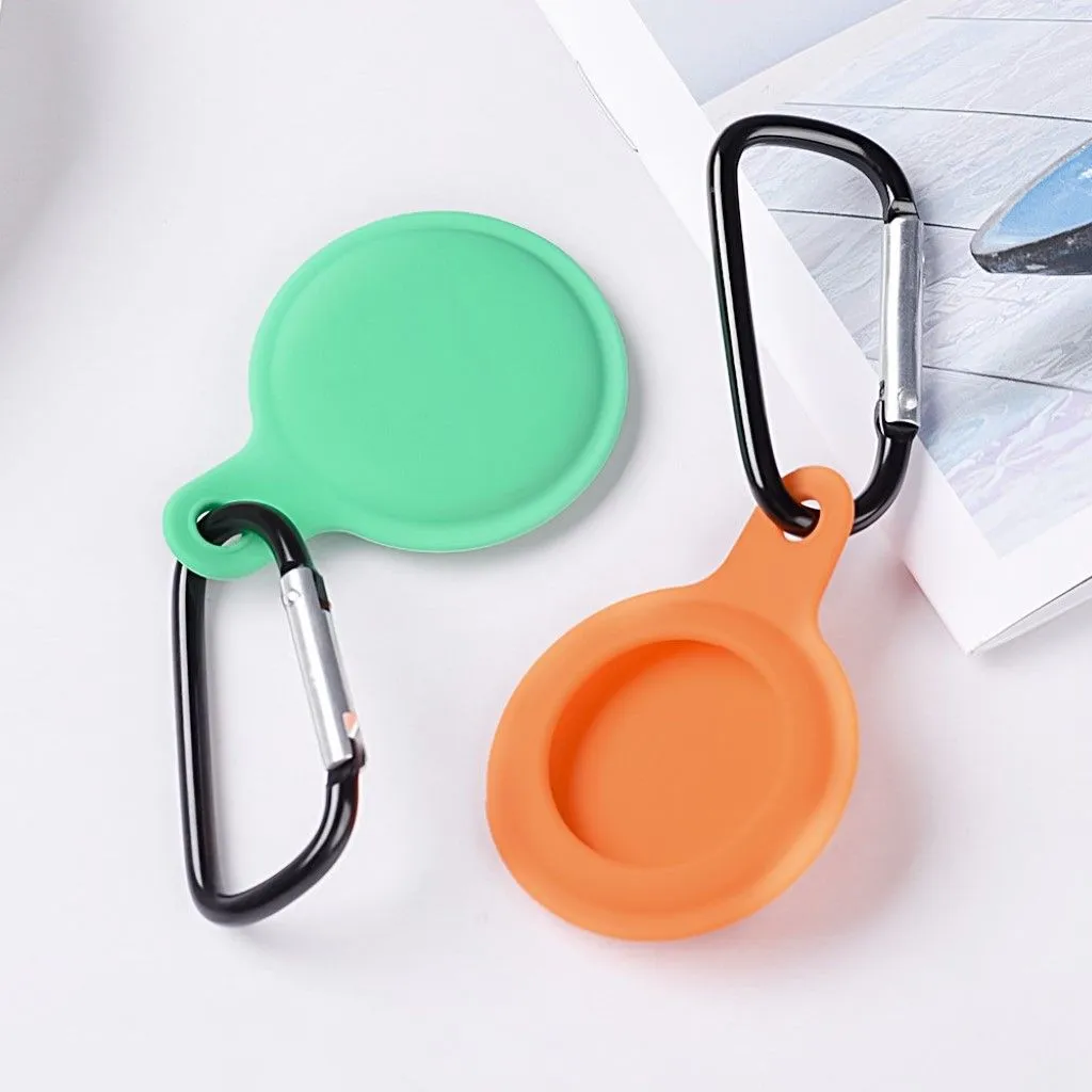 AirTags soft silicone cover with hook - Yellow
