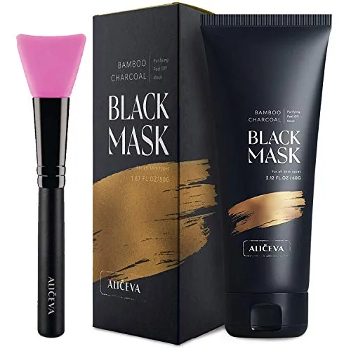Aliceva Blackhead Remover Mask, Peel Off Face Mask, Charcoal Peel Off Mask for All Skin Types with Applicator - 2.12 FL.OZ / 60G