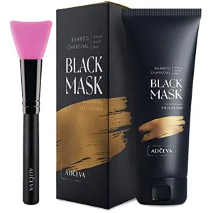Aliceva Blackhead Remover Mask, Peel Off Face Mask, Charcoal Peel Off Mask for All Skin Types with Applicator - 2.12 FL.OZ / 60G