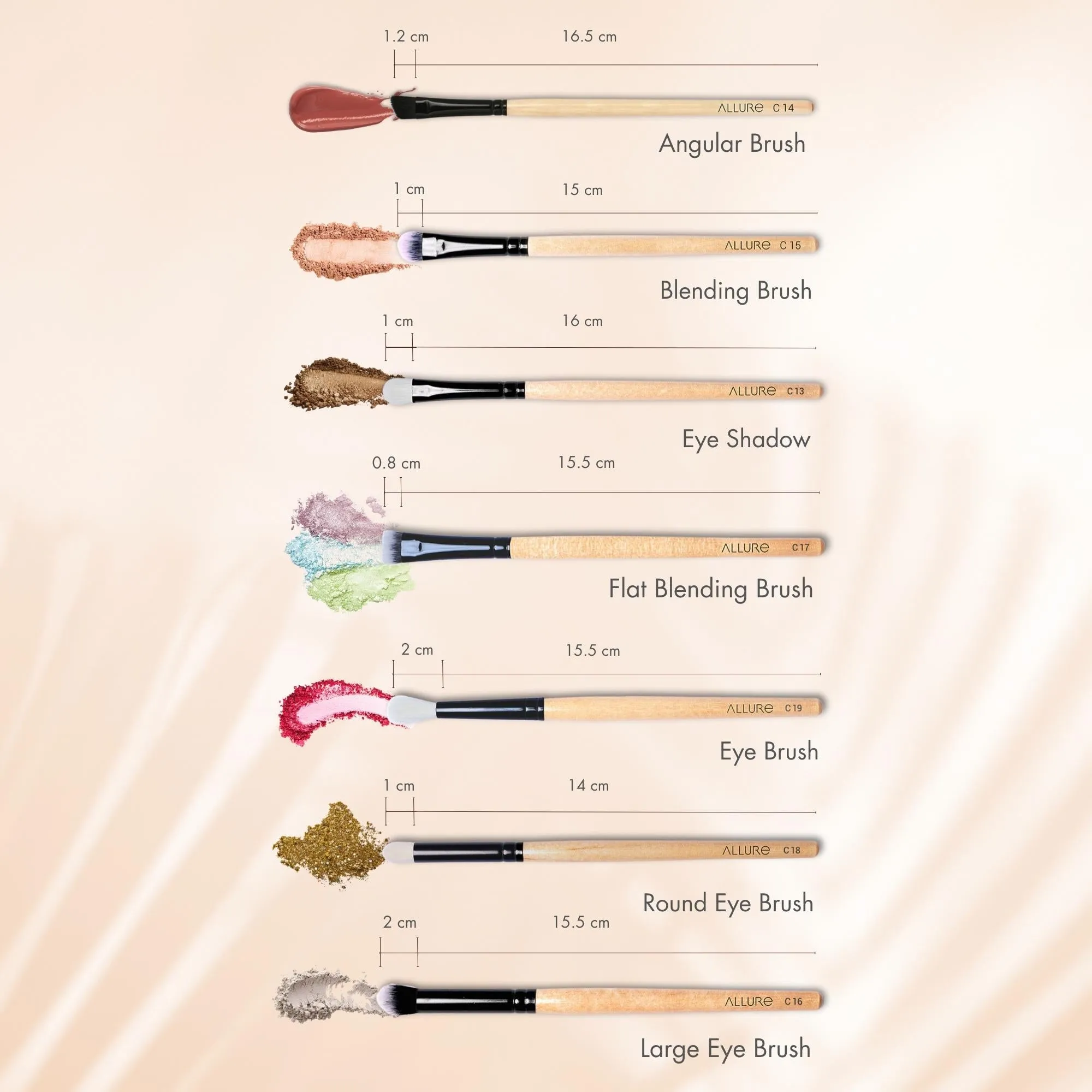 Allure Makeup Brush Set (pack Of 19 Brushes)