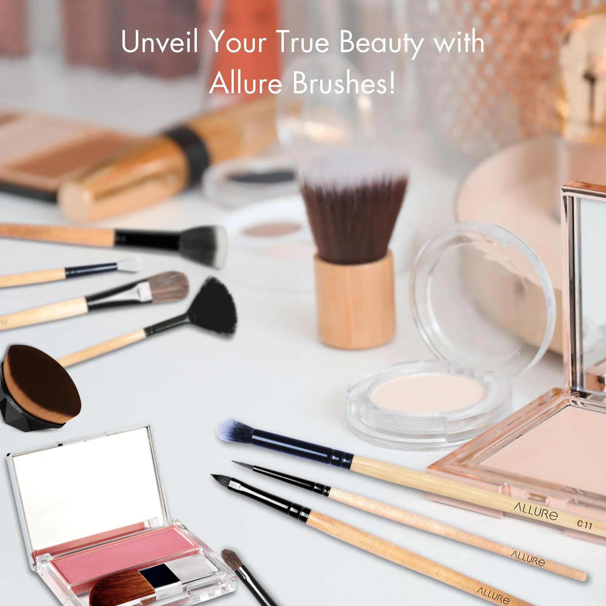 Allure Makeup Brush Set (pack Of 19 Brushes)