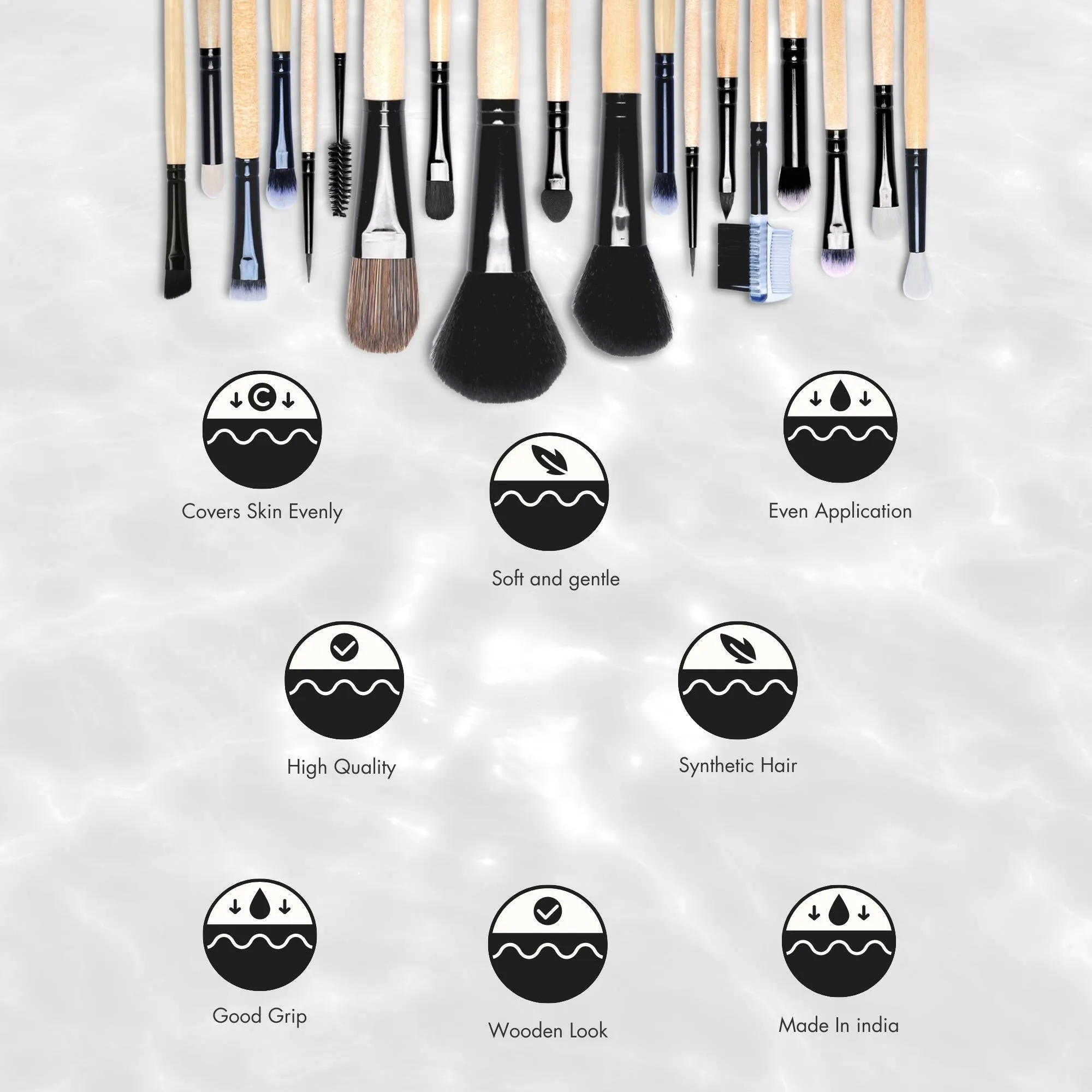 Allure Makeup Brush Set (pack Of 19 Brushes)