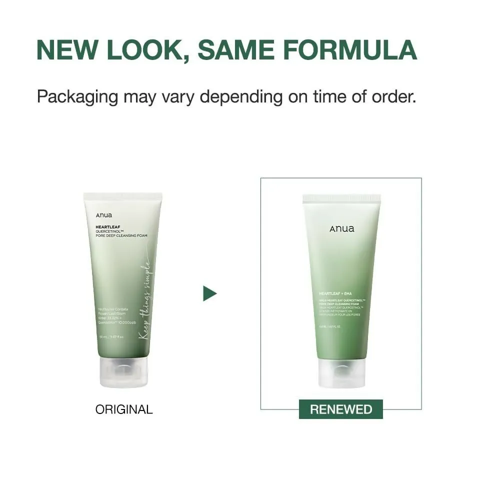 Anua Heartlef Quercetinol Pore Deep Cleansing Foam - Korean Skincare