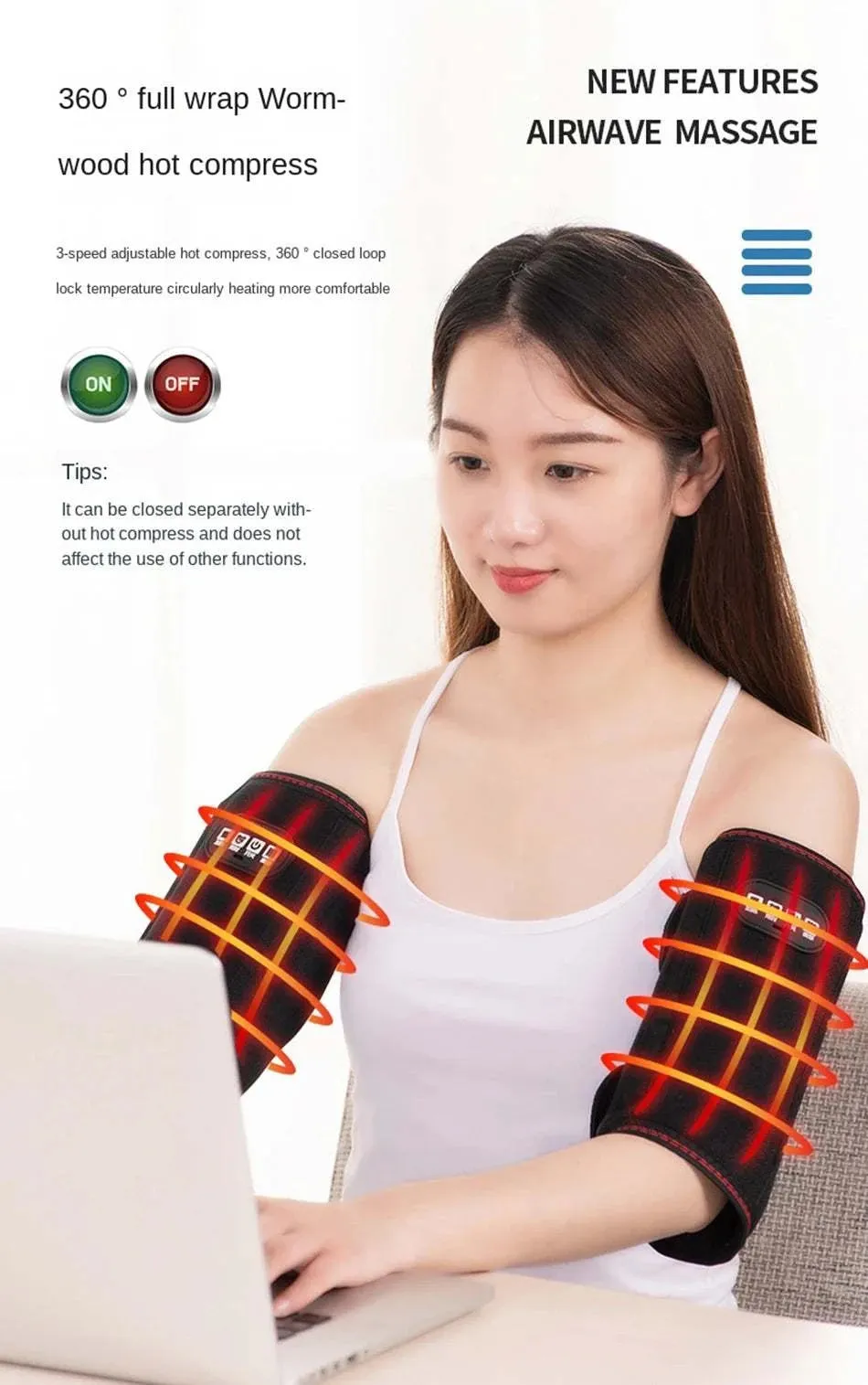 Arm Massager Air Compression Leg Massager Electric Heating Blood Circulation Waist Wrap Massage Device For Body Arm Calf Therapy