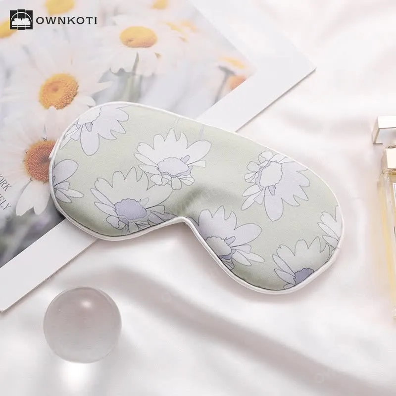 Art Flower Print Imitation Silk Sleep Eye Mask