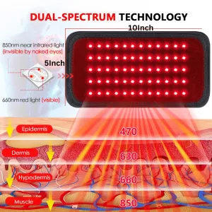 At Home Infrared Red Light Therapy Belt Pad for Pain Relief with 60 LED