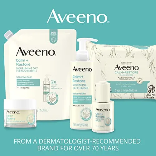 Aveeno Calm   Restore Facial Cream for Redness Relief, Soothing Face Moisturizer for Sensitive Skin, Hypoallergenic Formula, Fragrance-Free, 1.7 OZ