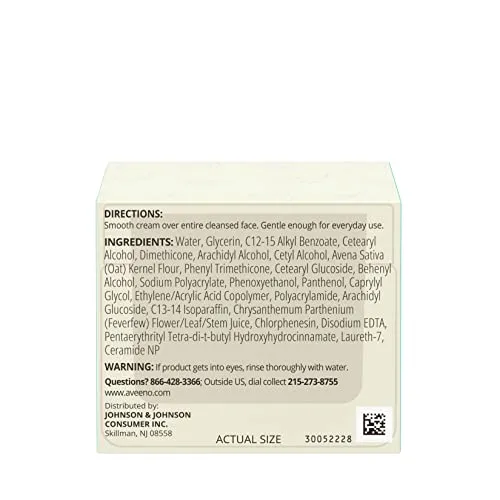 Aveeno Calm   Restore Facial Cream for Redness Relief, Soothing Face Moisturizer for Sensitive Skin, Hypoallergenic Formula, Fragrance-Free, 1.7 OZ