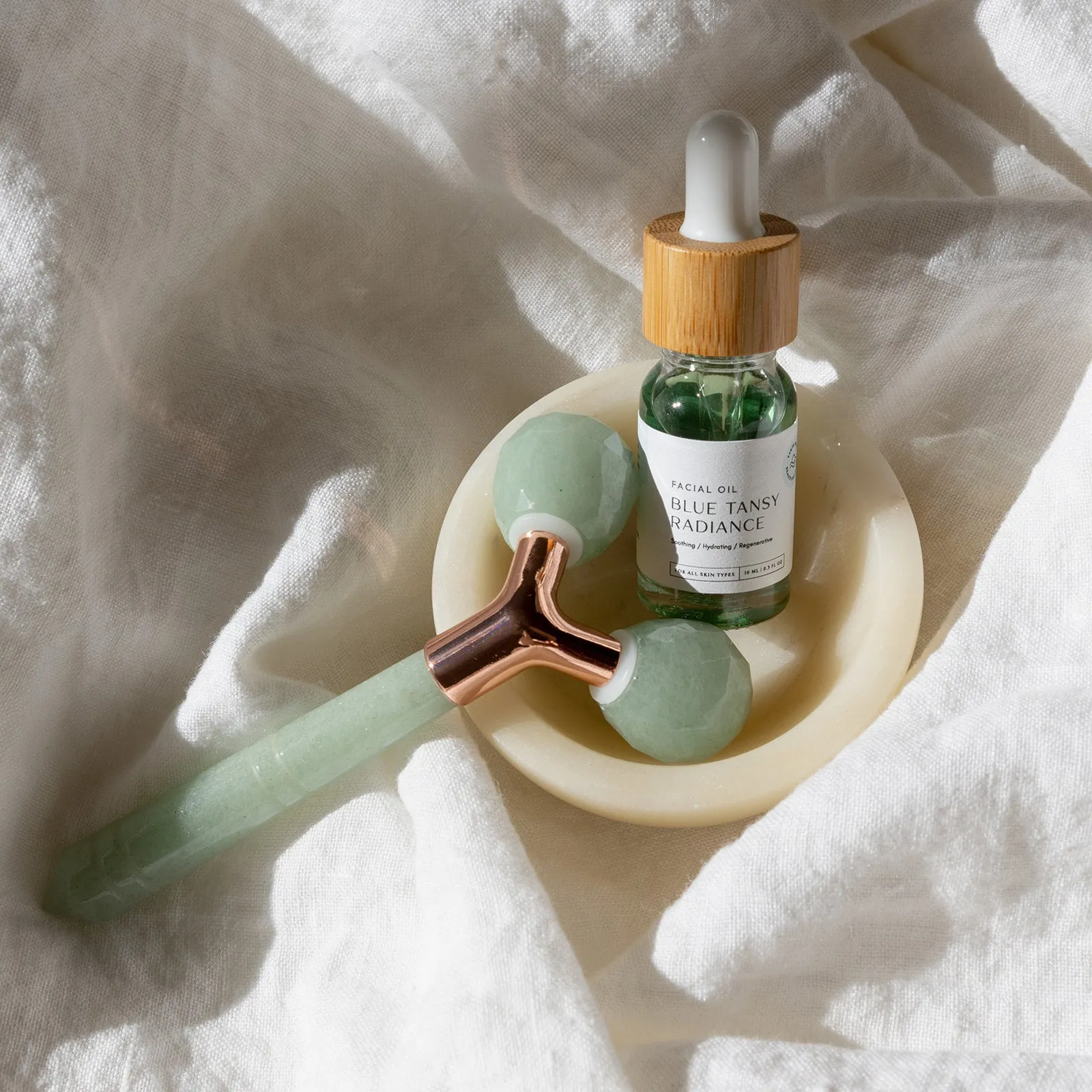 Aventurine Sculpting Face Roller With Dual Heads