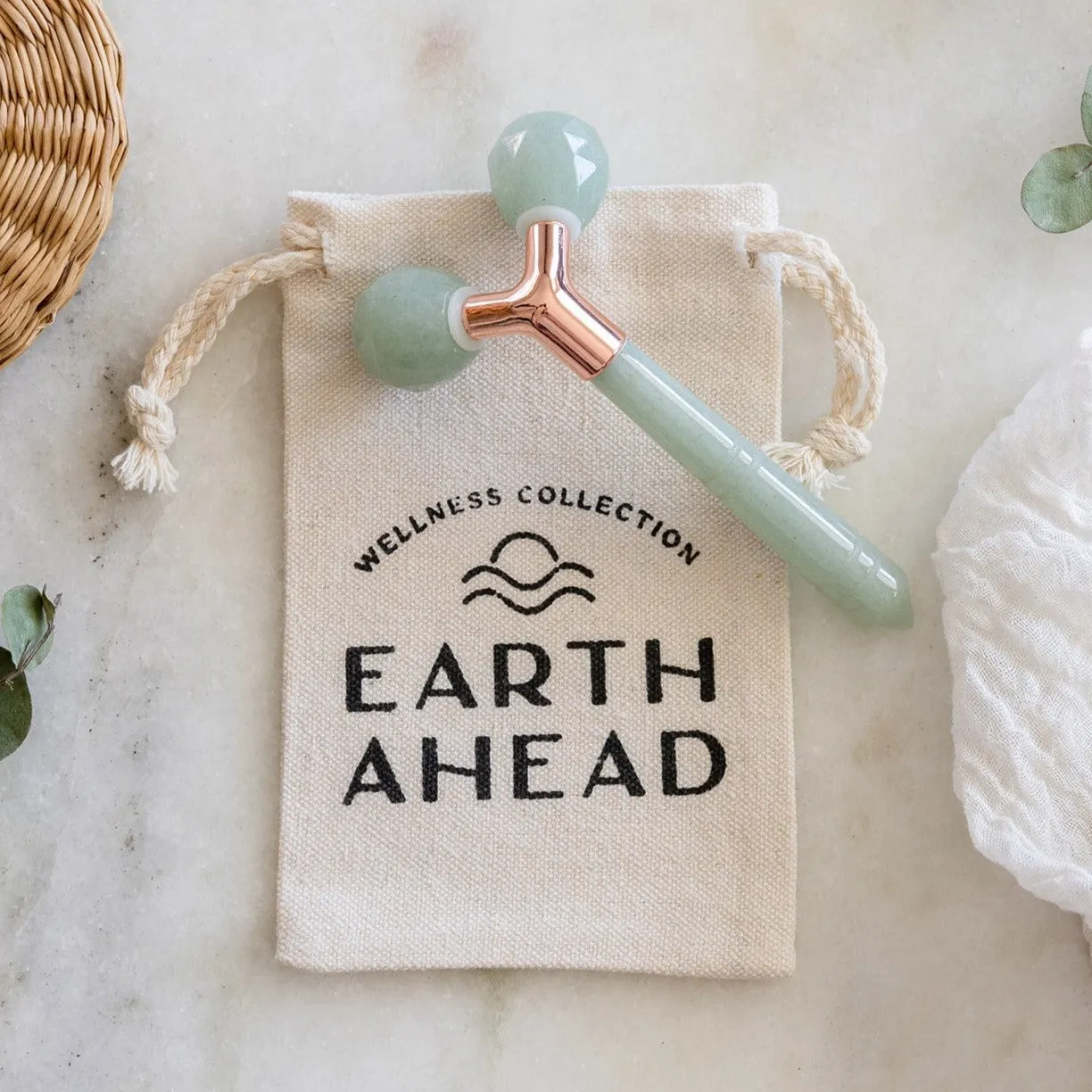 Aventurine Sculpting Face Roller With Dual Heads