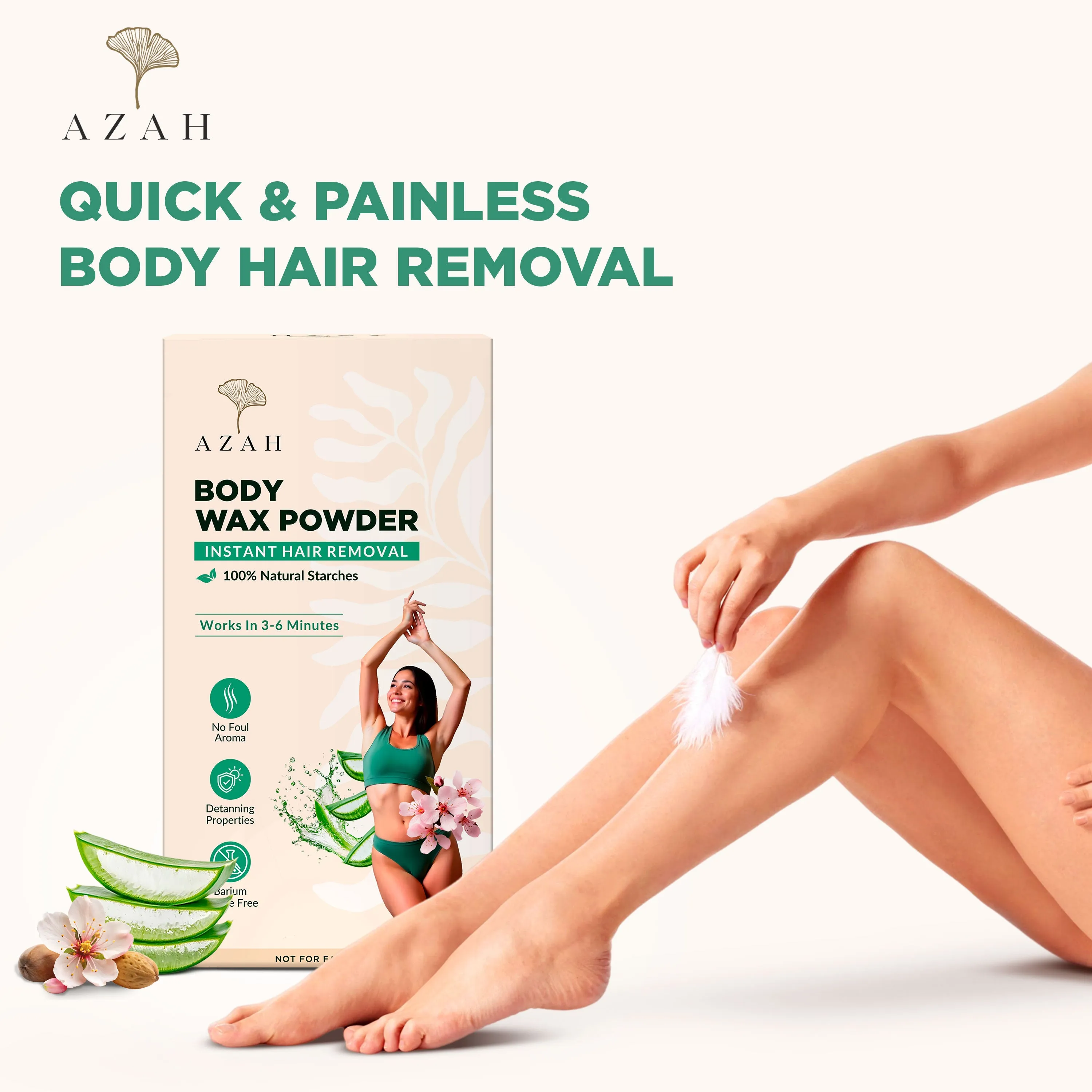 Azah Body Wax Powder For Women | Instant & Painless Hair Removal