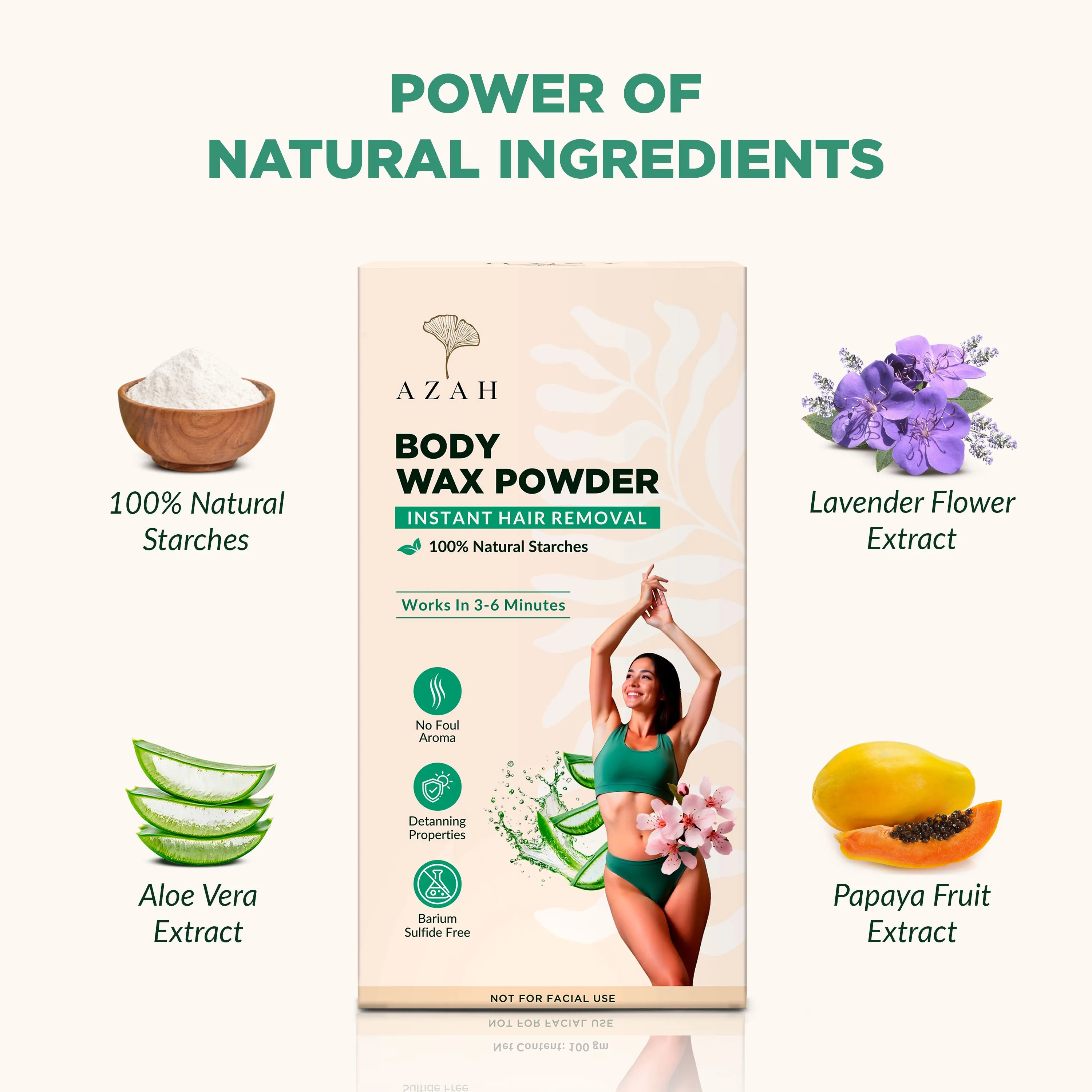 Azah Body Wax Powder For Women | Instant & Painless Hair Removal