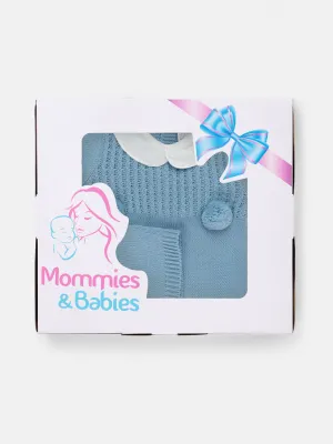Baby Boy Grow 2-piece Pom Pom Gift Box Set - Blue