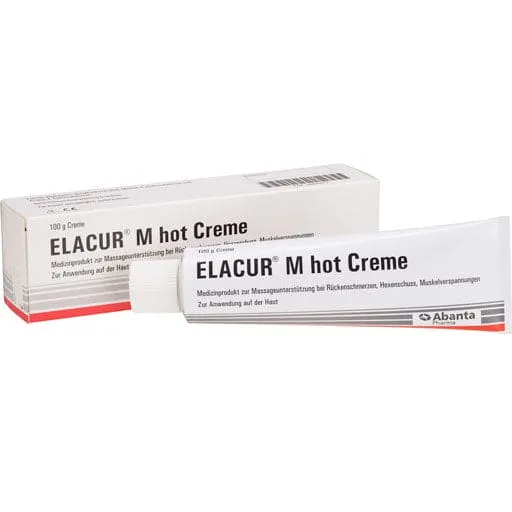 Back pain, lumbago and muscle tension, ELACUR M hot cream