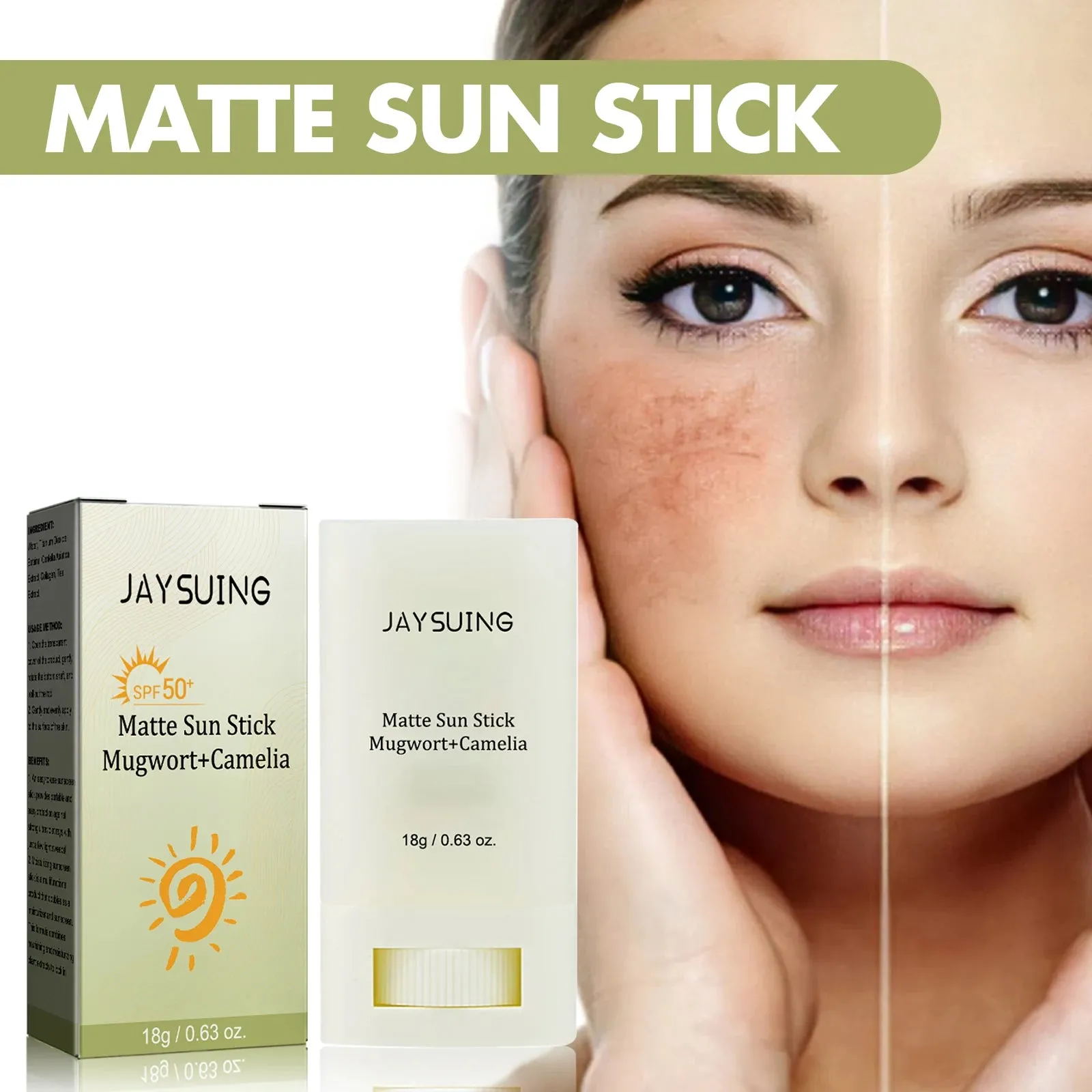 Beach Defense Matte Sun Stick SPF 50  - Hydrating, Anti-Frizz, Curl Defining