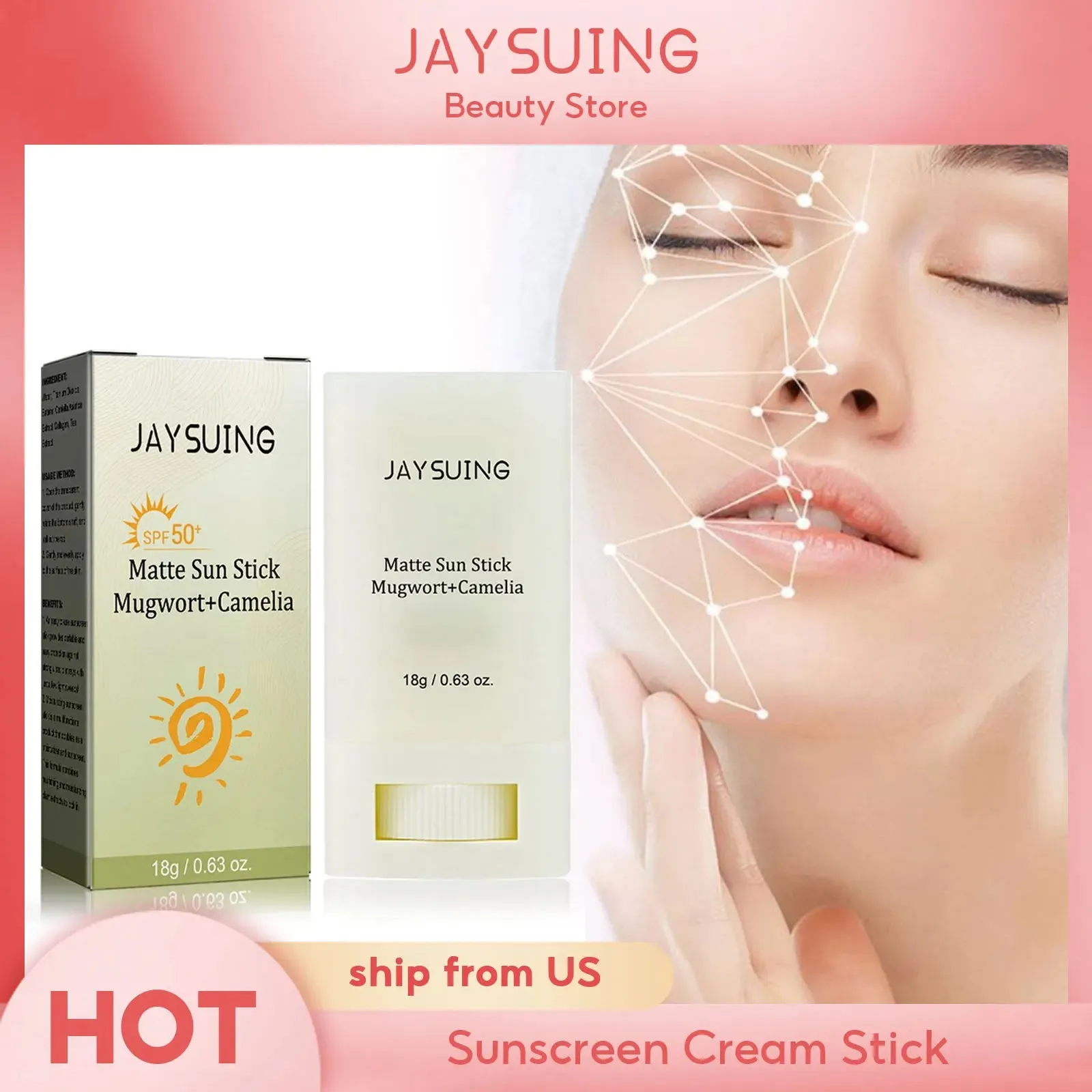 Beach Defense Matte Sun Stick SPF 50  - Hydrating, Anti-Frizz, Curl Defining