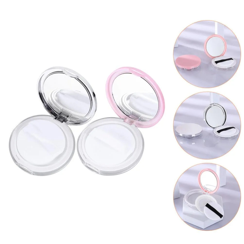 Beaupretty 2sets Puff Storage Boxes of Puff Containers with Travel Case Compact Makeup Sponge Holder Easy to Dry Portable Makeup Storage