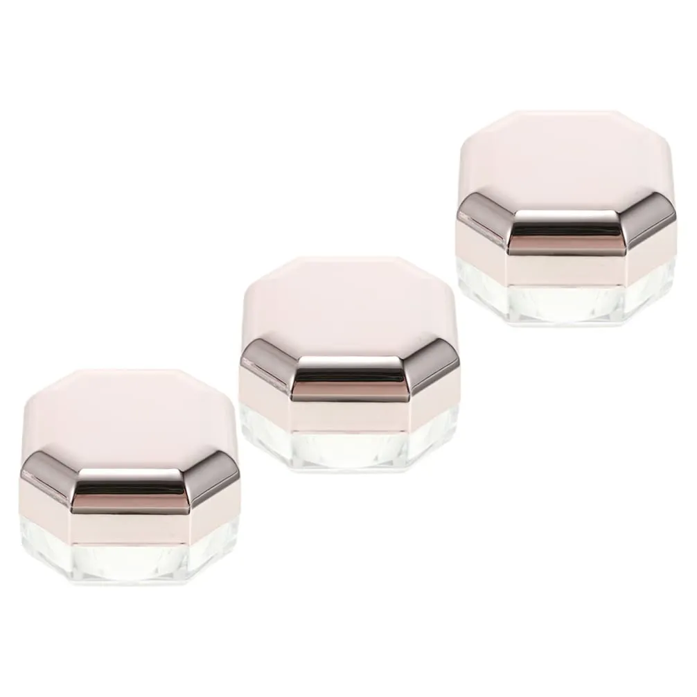 Beaupretty Empty Powder Container Reusable Loose Powder Box Set Portable for Travel Daily Use Simple Compact