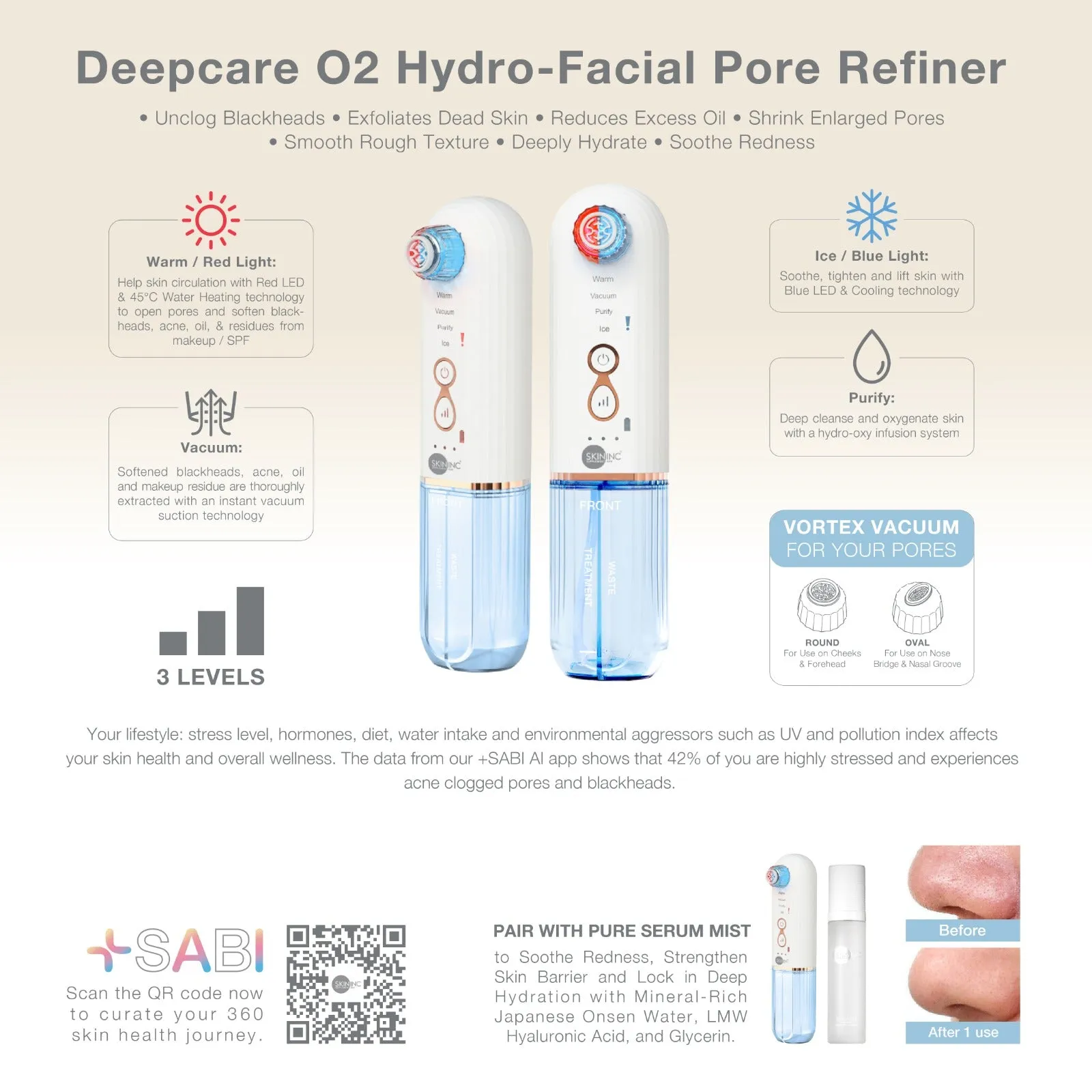 Berry Clear Skin Set | with Deepcare O2 Hydro-Facial Pore Refiner Device & Armour Serum