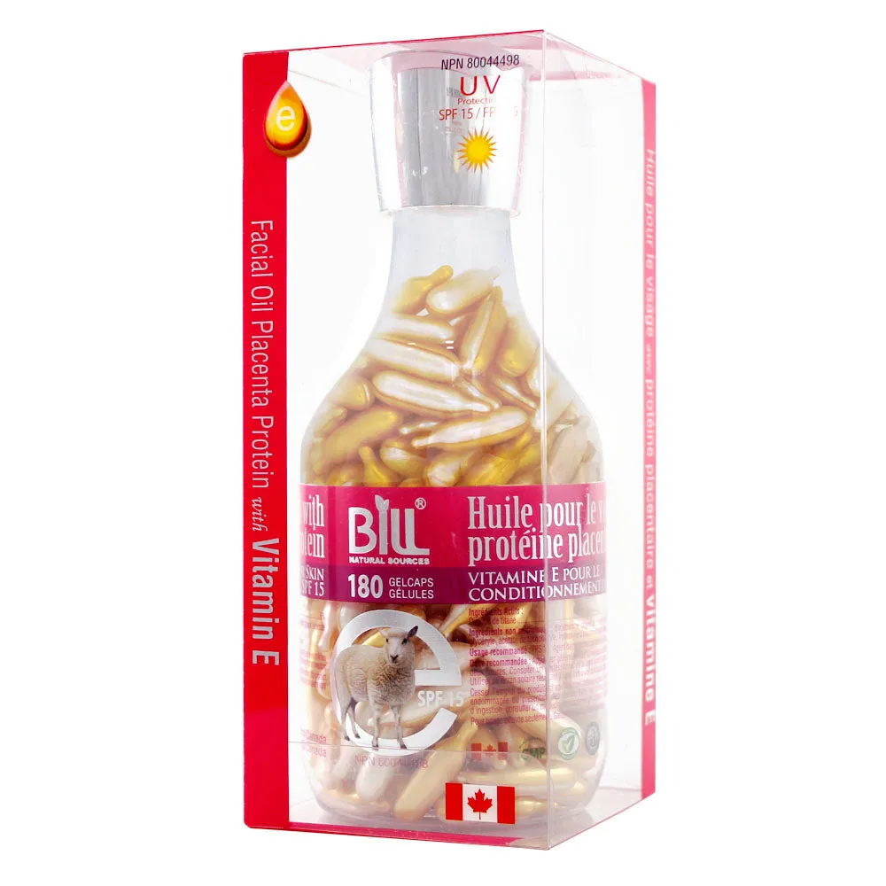 BILL Natural Sources® Facial Oil with Placenta Protein with Vitamin E SPF15 Gelcaps