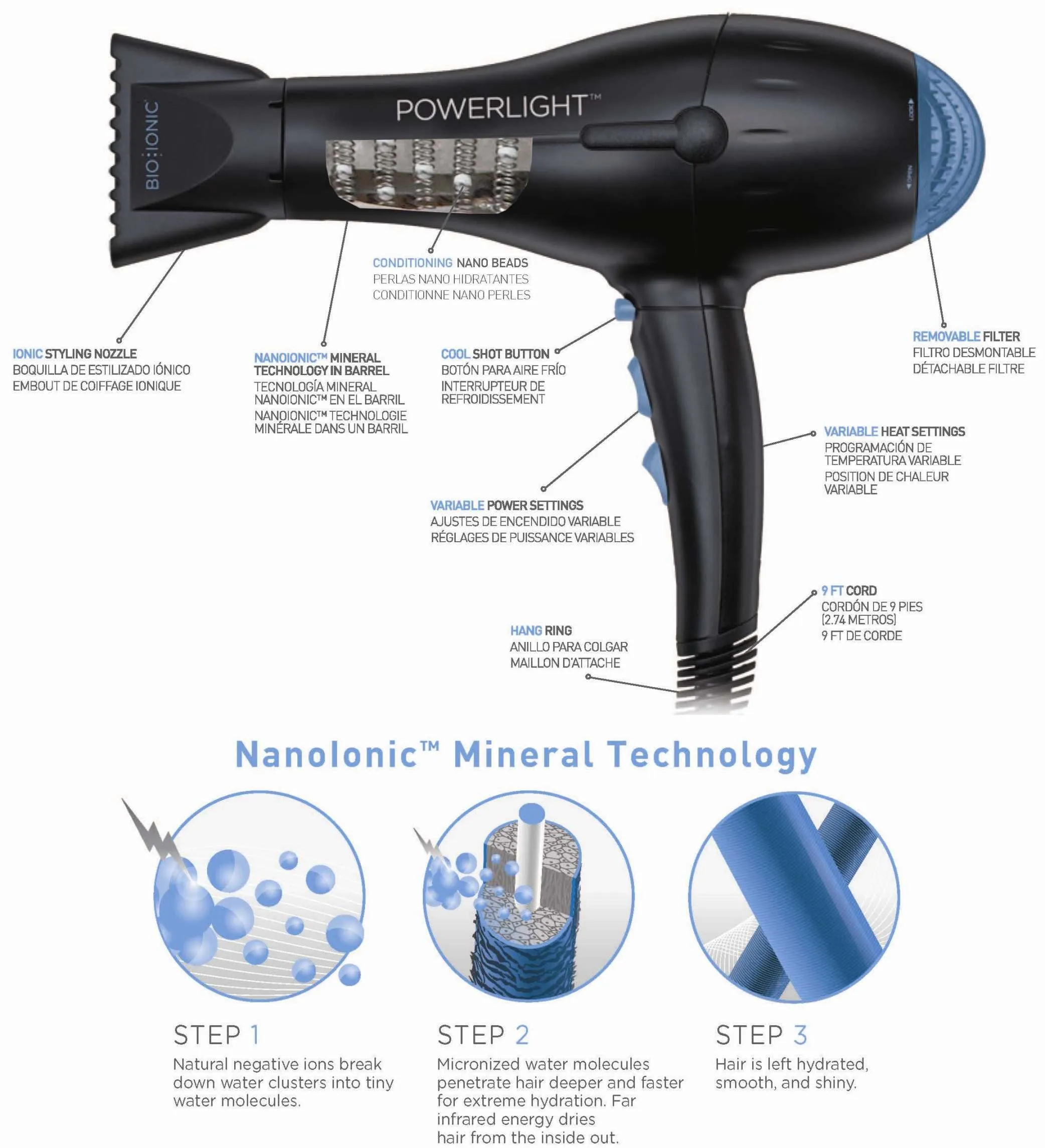 Bio Ioic Powerlight Pro Hair Dryer