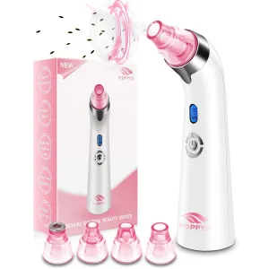 Blackhead Remover Vacuum, POPPYO Blackhead Pore Vacuum, Electric Facial Blackhead & Blemish Removers Cleaner, Blackhead Vacuum for Women（Pink) Pink