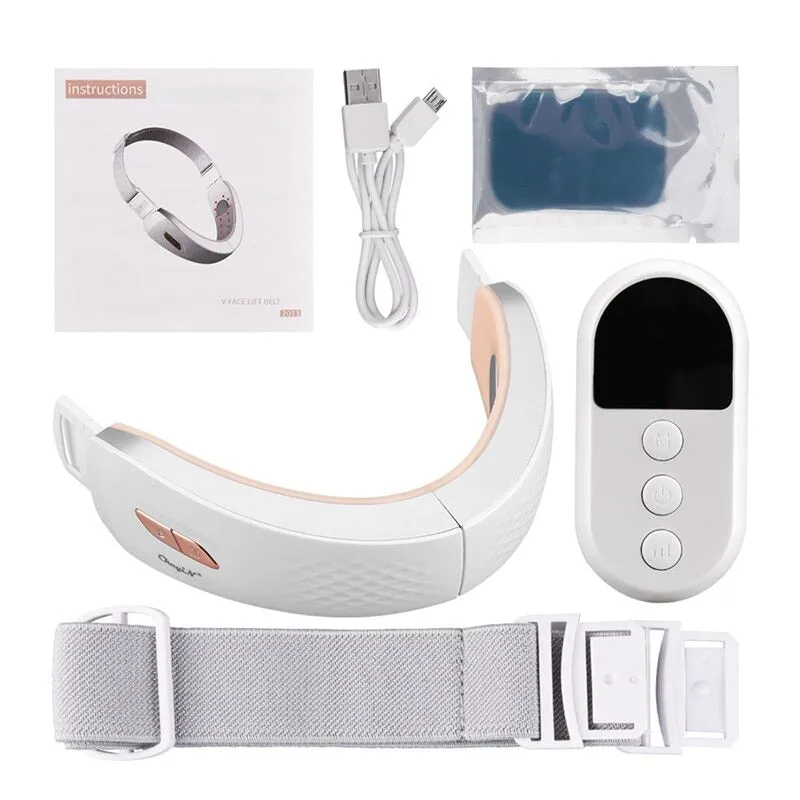 Blue LED Photon Face Lifting Mask EMS Face Lifting Therapy Slimming Vibration Neck Lift