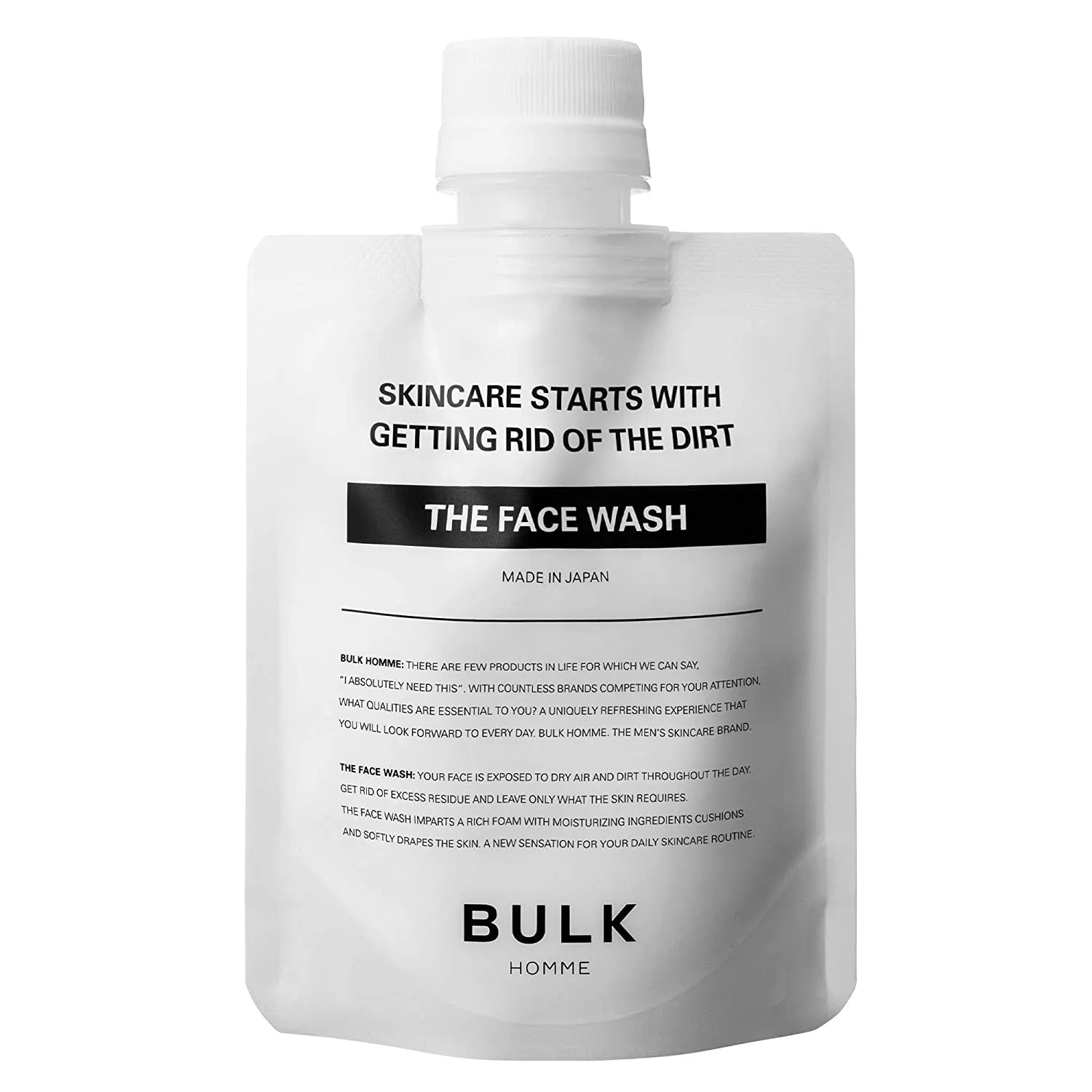 BULK HOMME - THE FACE WASH & THE BUBBLE NET | Men’s Skincare Kit | Hydrating Foaming Face Wash with Bentonite Clay Minerals & Bubble Foam Net For A Rich Lather | Facial Care For All Skin Types