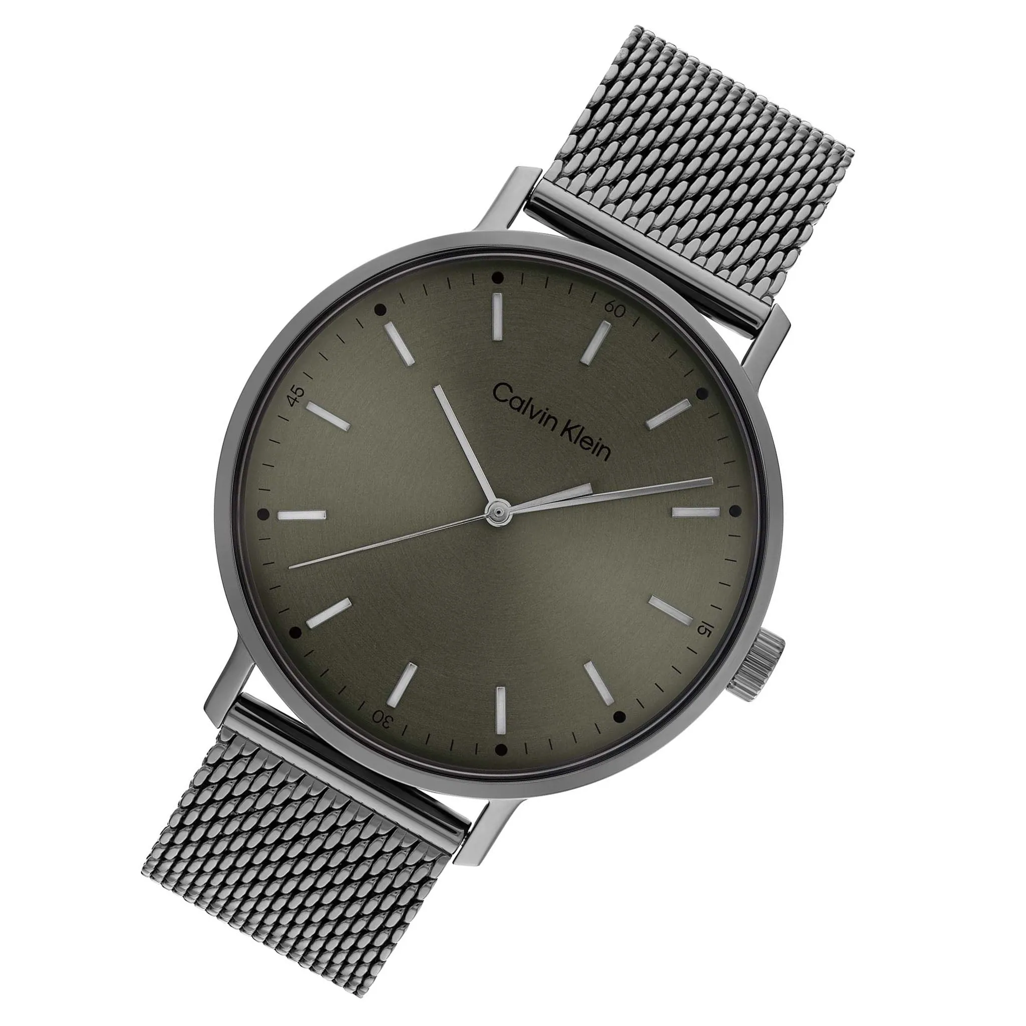 Calvin Klein Grey Mesh Green Dial Men's Watch - 25200048