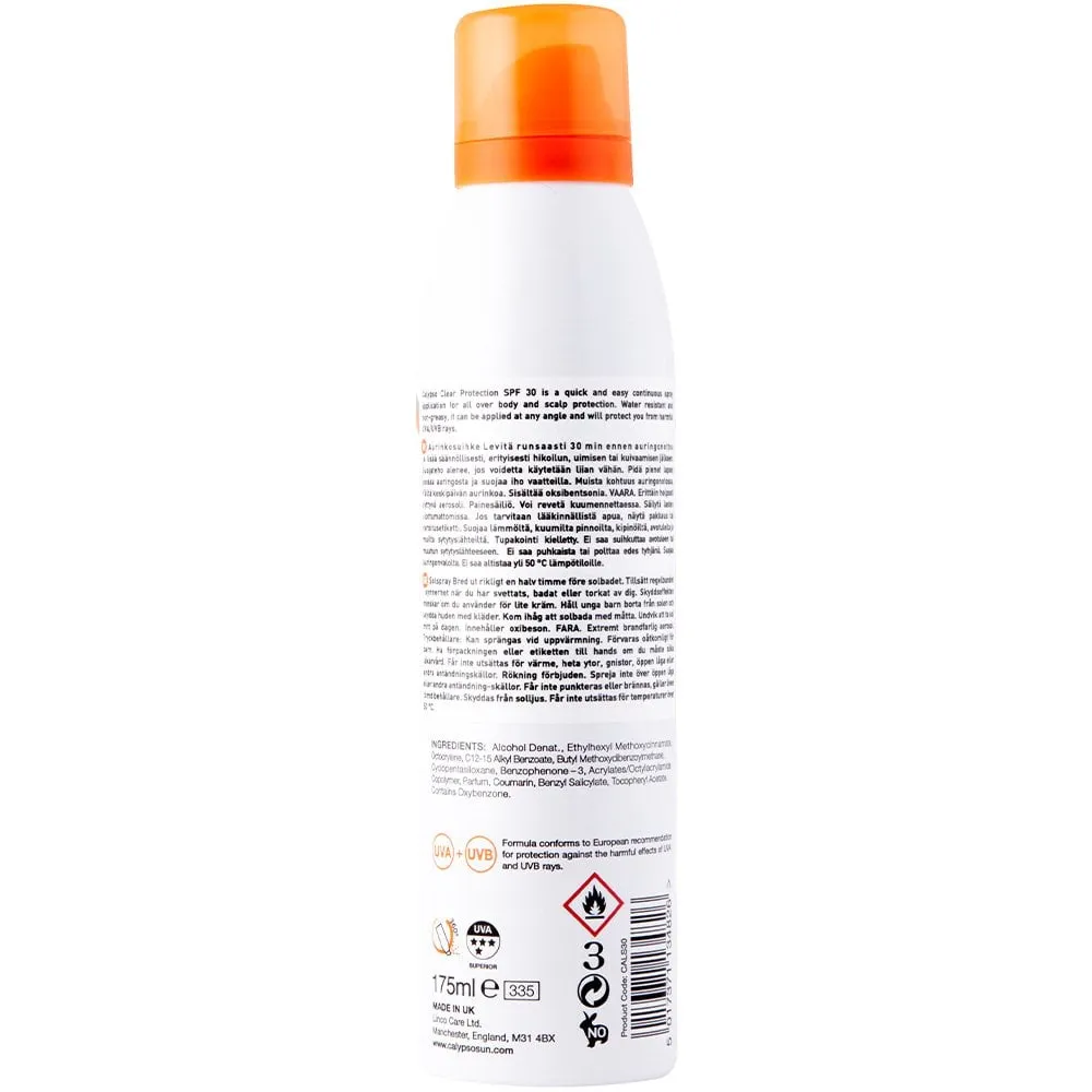 Calypso Clear Protection Continuous Dry Mist Spray SPF30 175ml