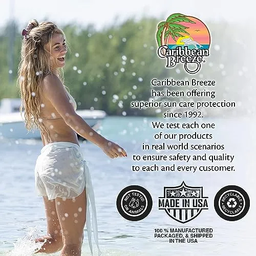 Caribbean Breeze Continuous Tropical Mist SPF 30 Sunscreen Spray, Reef Safe Sunscreen Spray, Up to 80 Minutes Water Resistant Spray, 5.5 Ounces