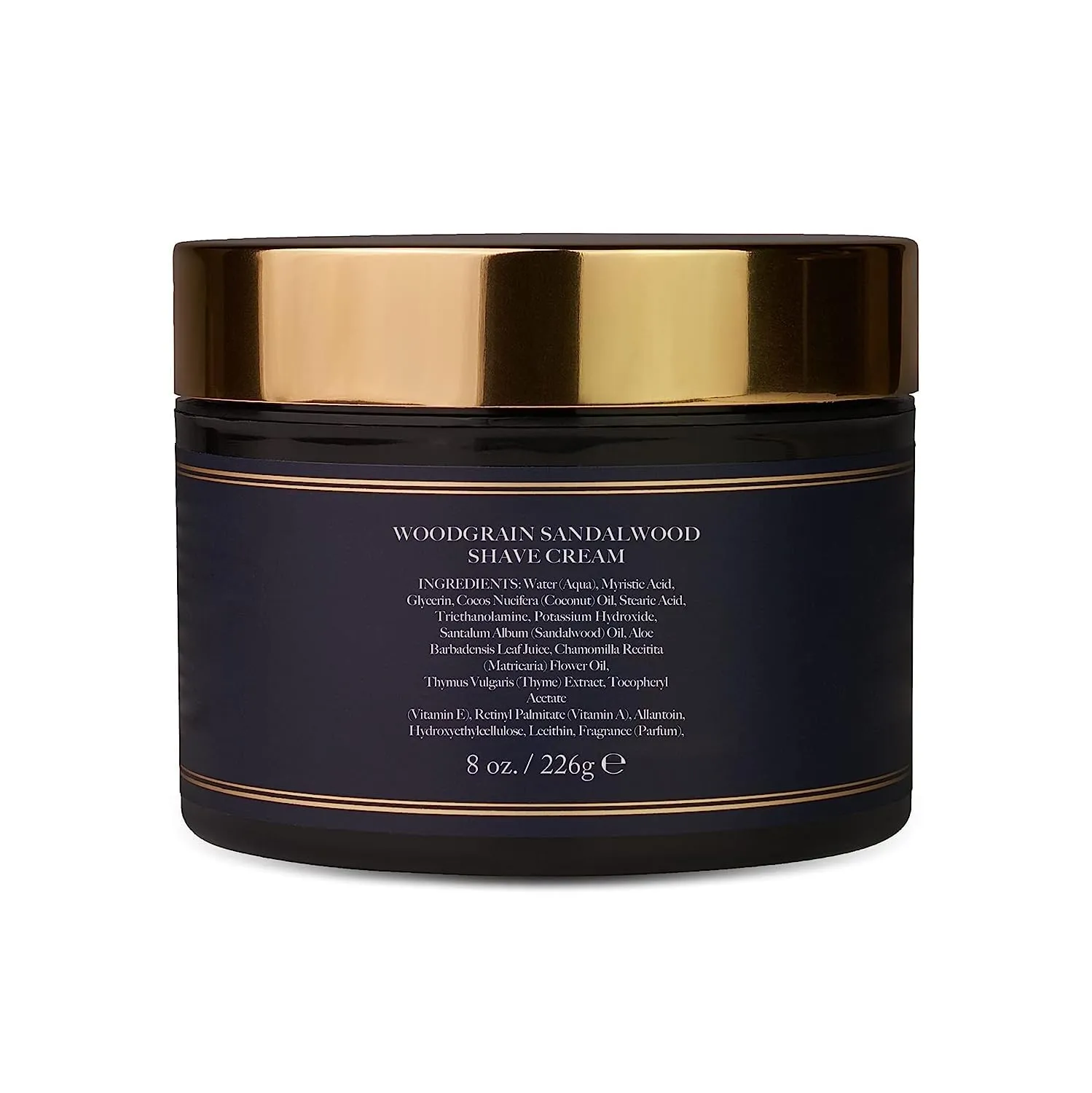 Caswell-Massey Heritage Woodgrain Sandalwood Shave Cream, Natural Men’s Shaving Cream for Smooth Beard Shaving, Soothing for Sensitive Skin, USA Made, 8 Fl Oz