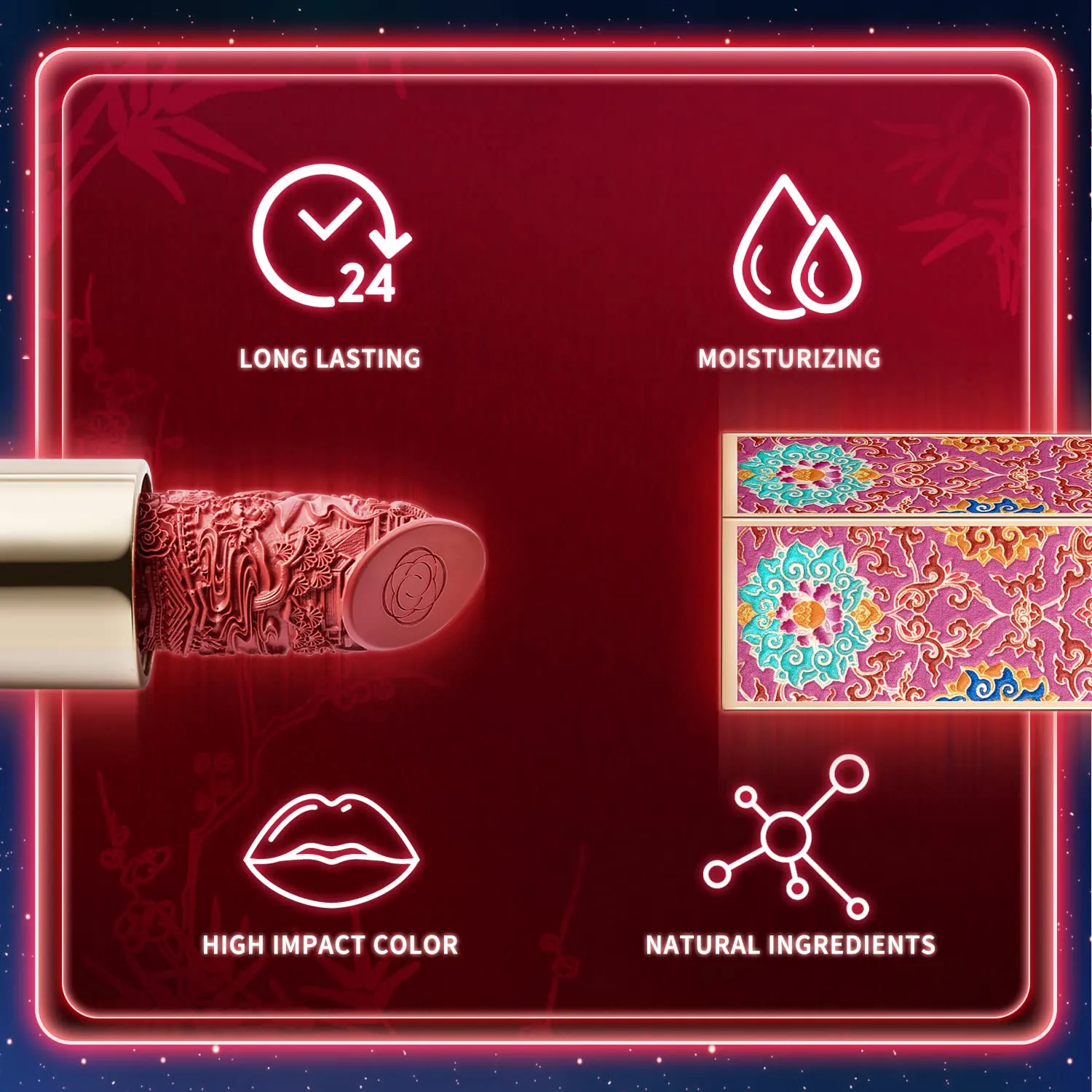 Catkin Rouge Matte Lipstick, Waterproof Long Lasting Satin Moisturizing Smooth Soft 0.13 Ounce-Chinese Style (C.130)