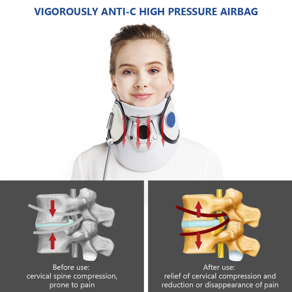 Cervical Neck Traction Device- Pain Relief & Neck Stretcher for Home Use-Airbag Support
