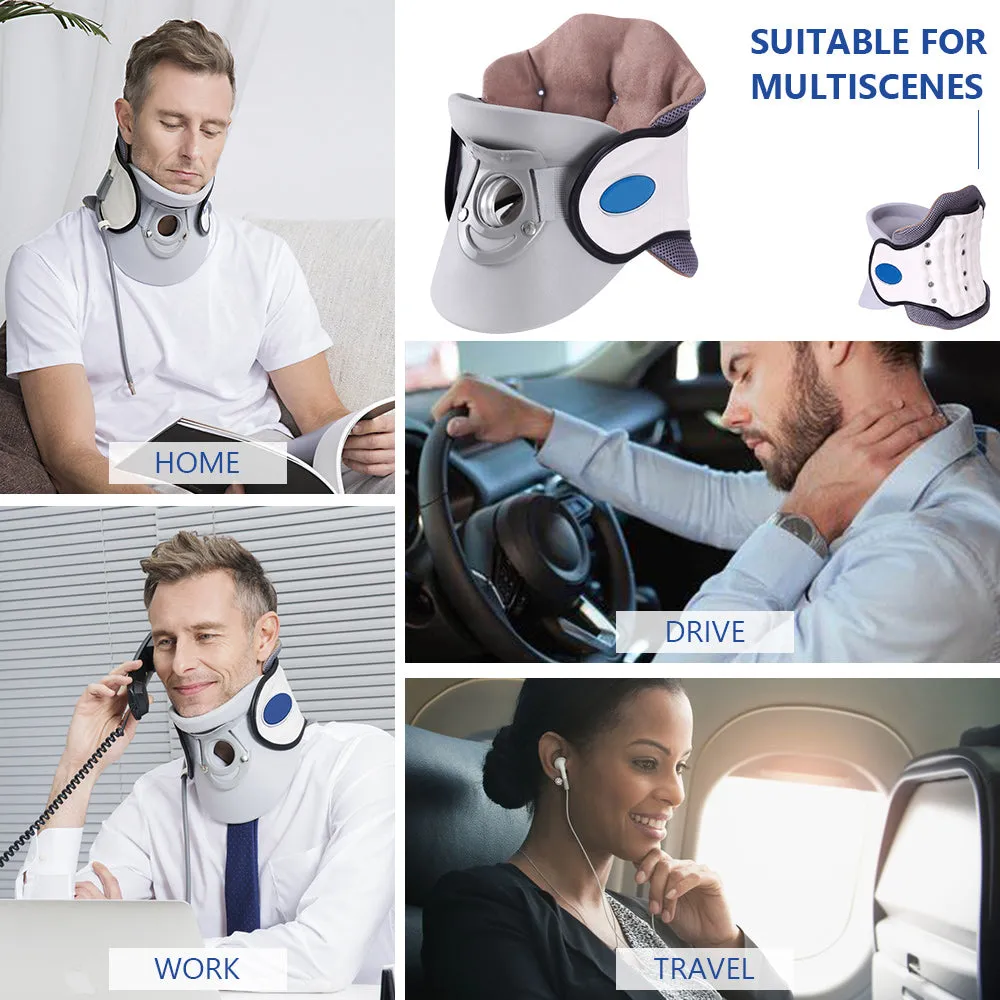 Cervical Neck Traction Device- Pain Relief & Neck Stretcher for Home Use-Airbag Support
