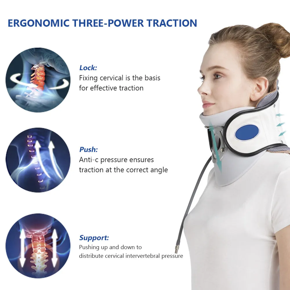 Cervical Neck Traction Device- Pain Relief & Neck Stretcher for Home Use-Airbag Support