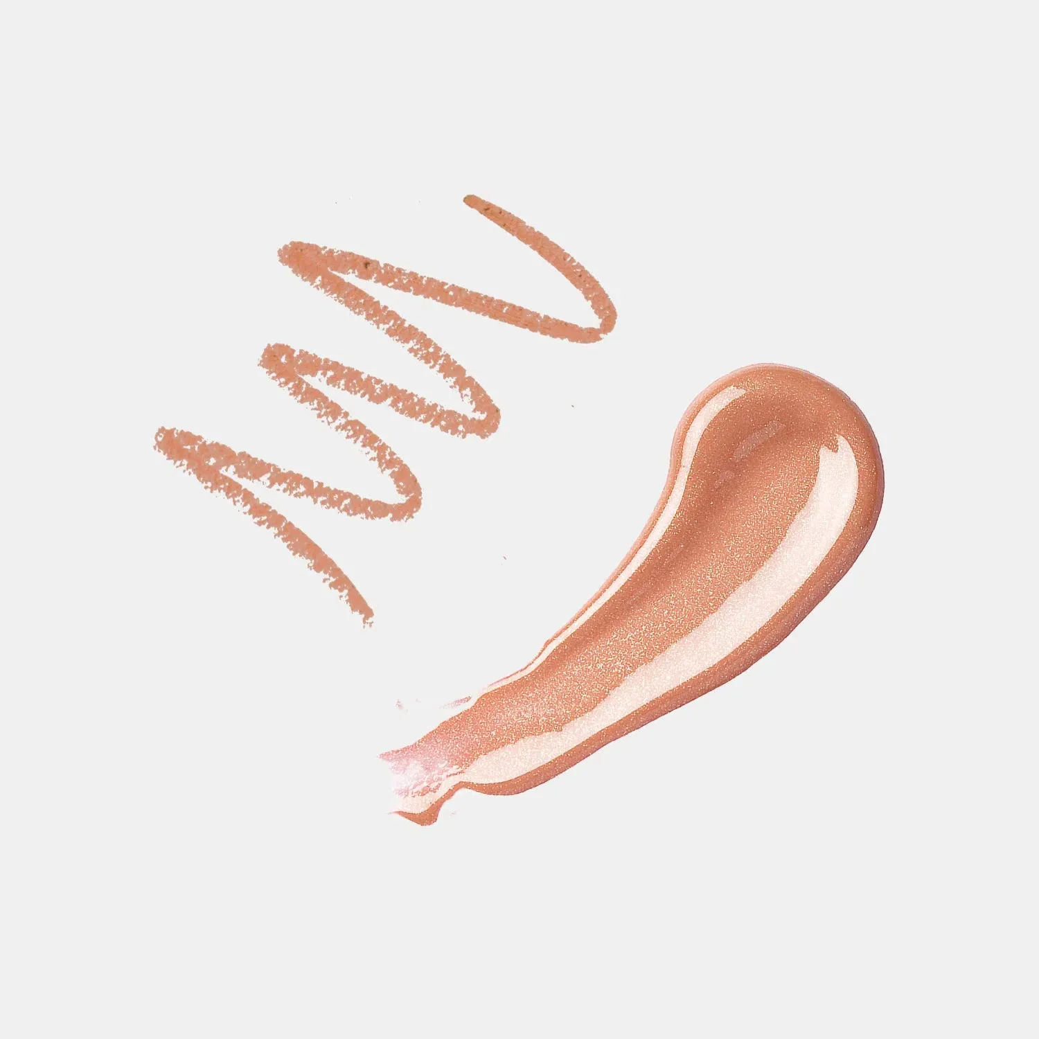 Champagne Sparkle - 2Pcs Lip Kit, Lip Gloss & Lipliner Kit - Shimmer Nude