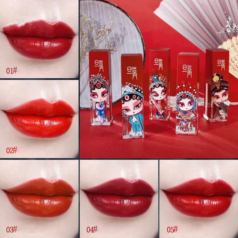 Chinese Opera Character Lip Gloss Set Gift Box for Girlfriend