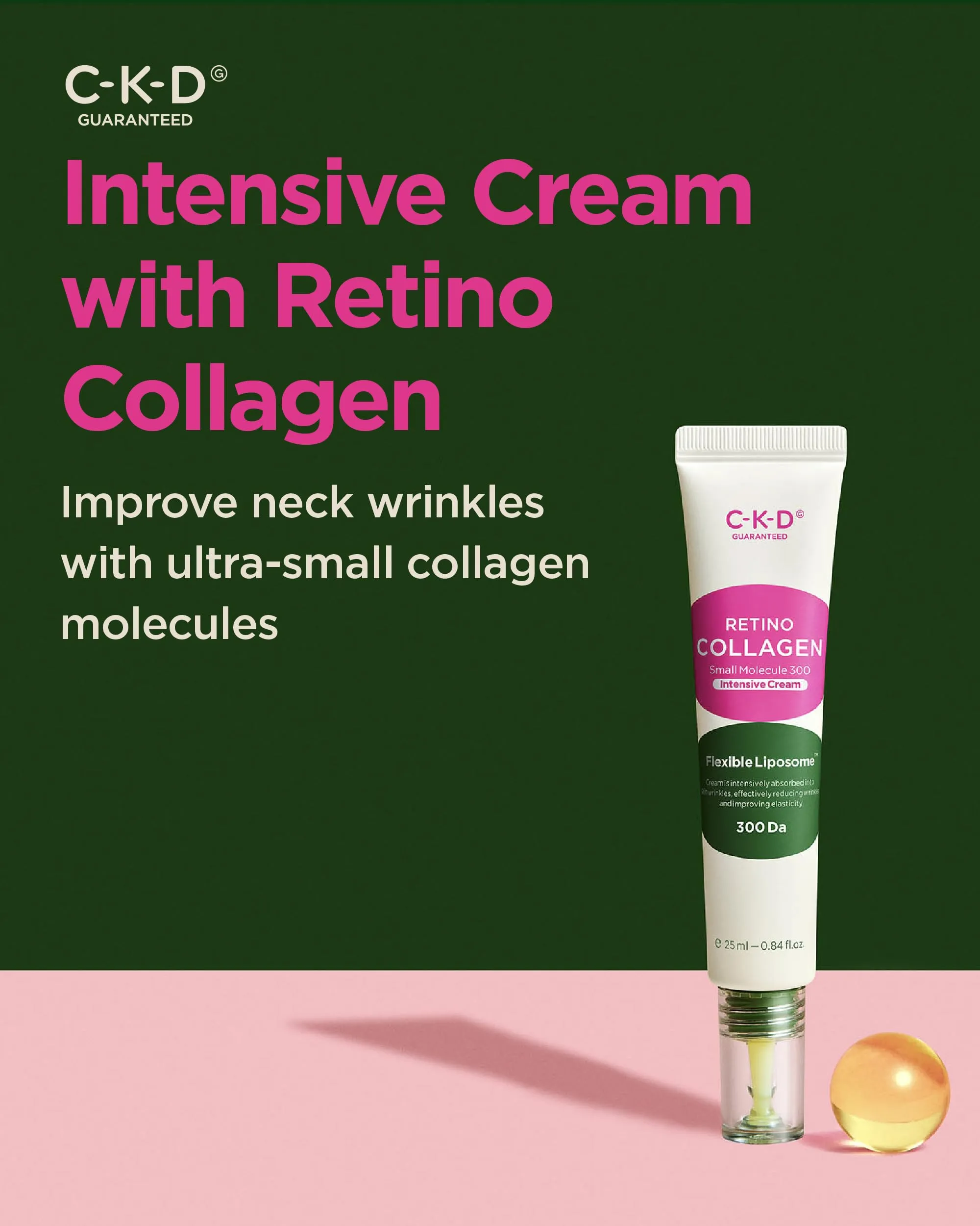 CKD Retino Collagen Intensive Cream - Retinal Spot Collagen Cream for Fine Lines, Deep Wrinkles, and Sagging Reduction. Anti-Aging and Youthful Skin. Korean Skin Care. 0.84 fl oz