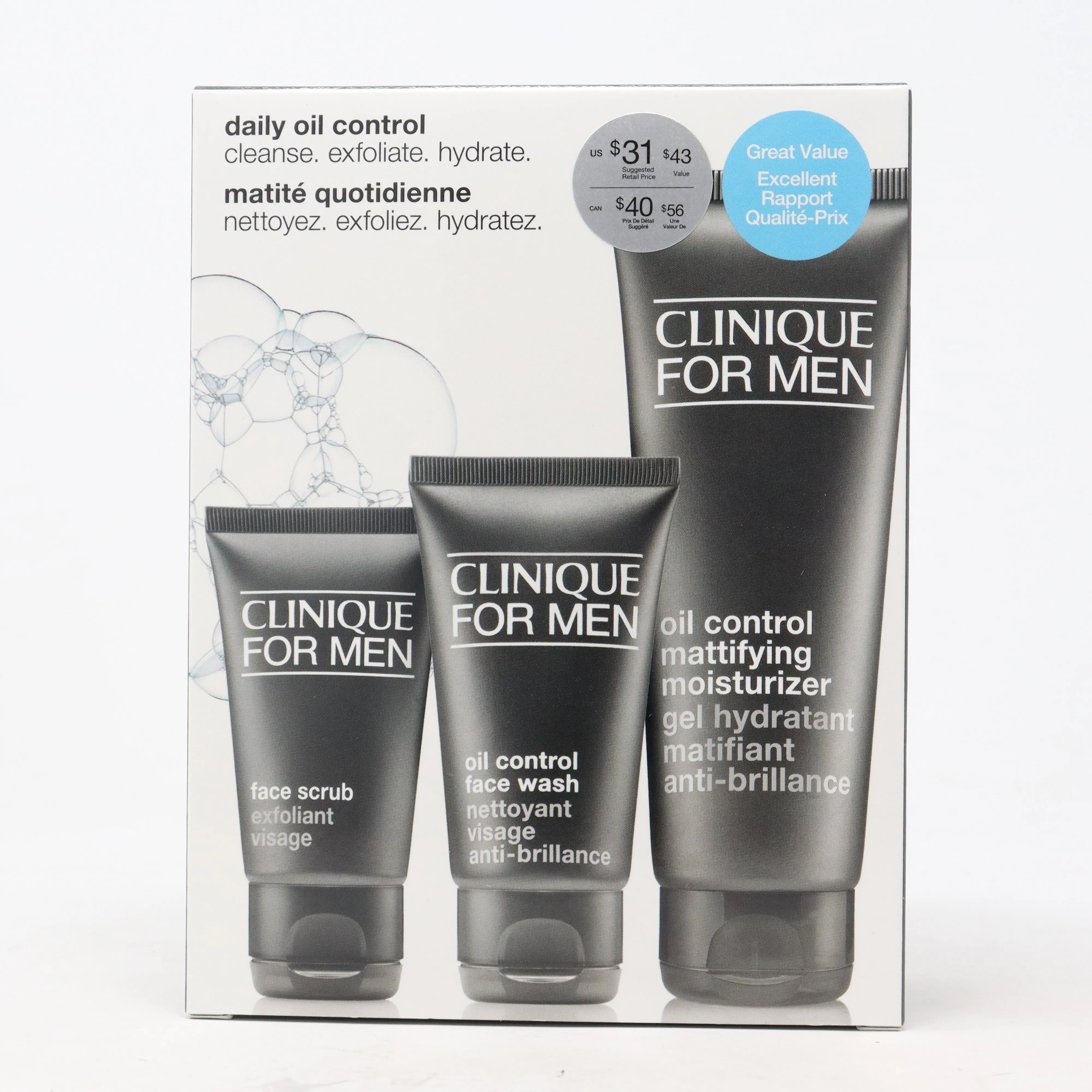 Clinique Daily Oil Control 3 Pcs Set  / New With Box