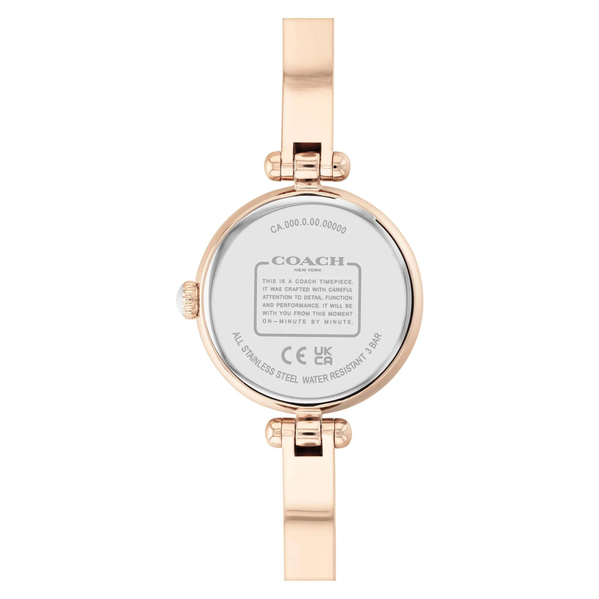 Coach Cary Carnation Gold Stainless Steel Bangle Rose Gold Mother of Pearl Dial Women's Watch - 14504007