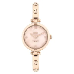 Coach Cary Carnation Gold Stainless Steel Bangle Rose Gold Mother of Pearl Dial Women's Watch - 14504007
