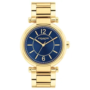 Coach Cary Gold Stainless Steel Blue Dial Women's Watch - 14504046