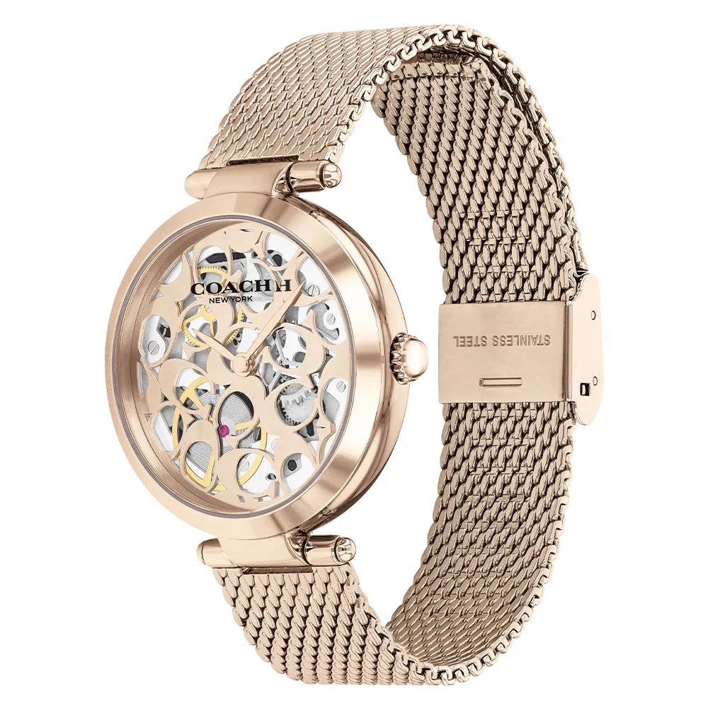 Coach Park Carnation Gold Mesh Women's Multi-function Watch - 14503595